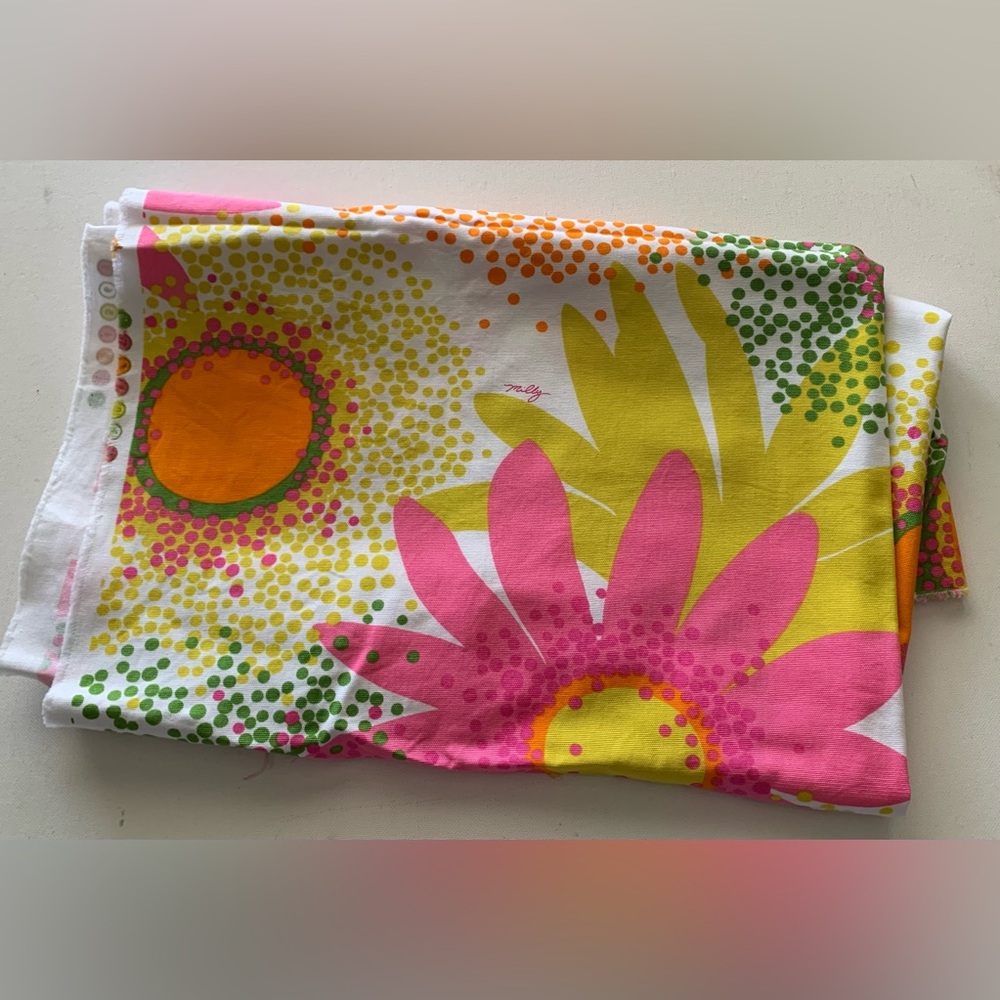 Large Fabric Canvas Quilting Floral Happy Spring Summer 37x60